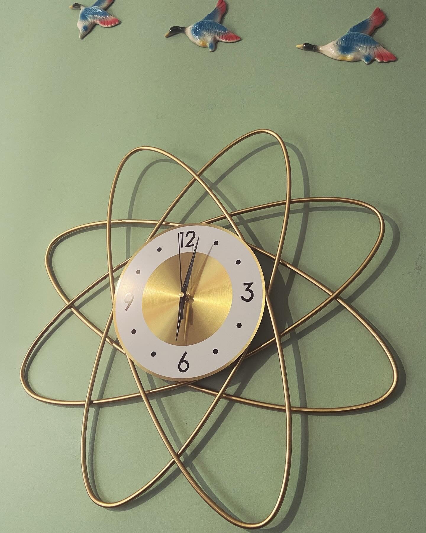 Golden Atomic Age Starburst Clock. Free Shipping Within Australia. PRE ORDER - 2 To 3 Week Turnaround.