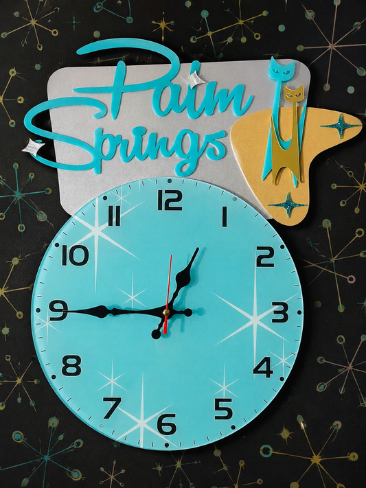 Palm Springs Atomic Age Clock. Includes Shipping Within Australia.