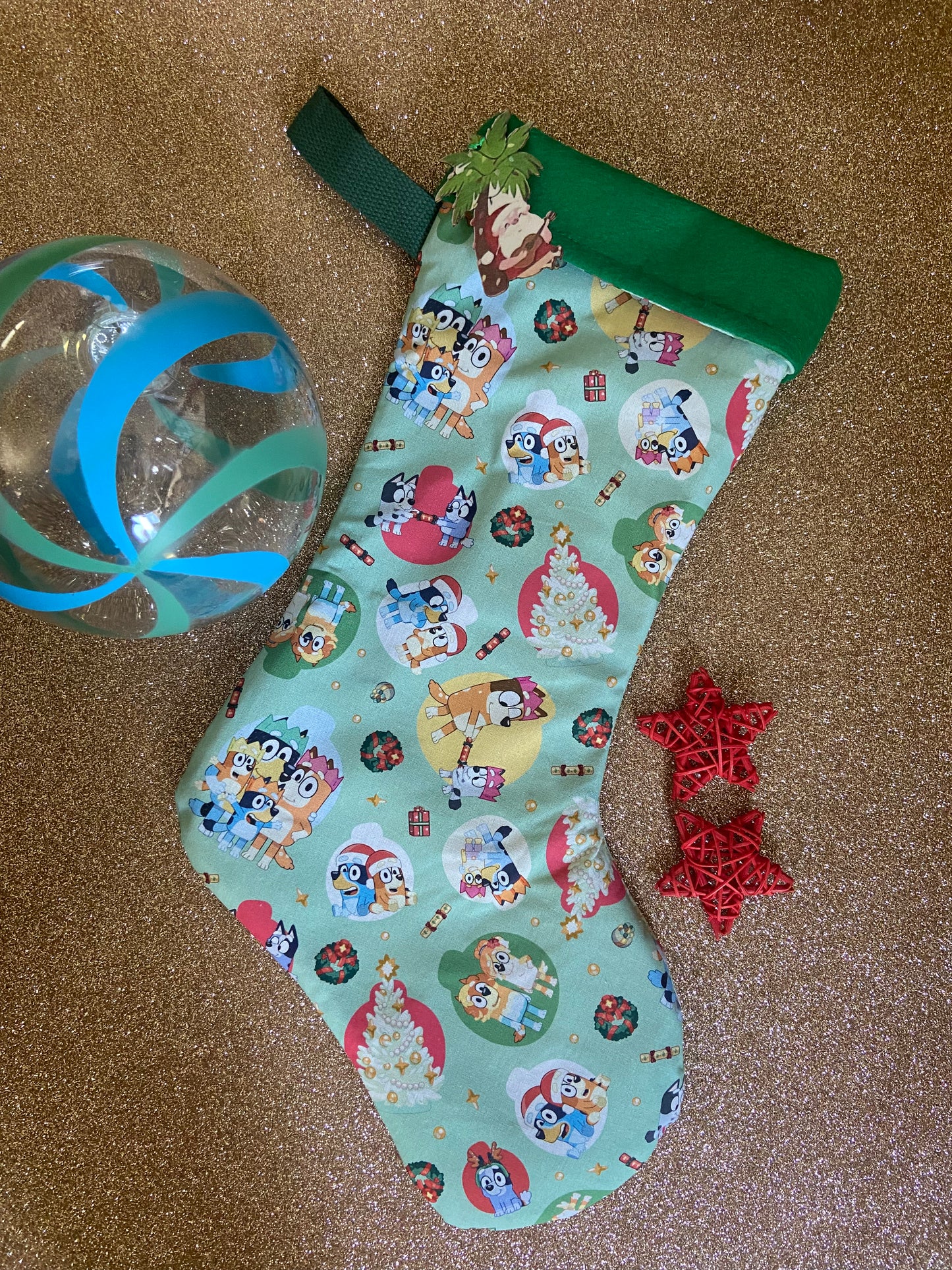 Retro Coast Designed & Hand Made Bluey Stocking