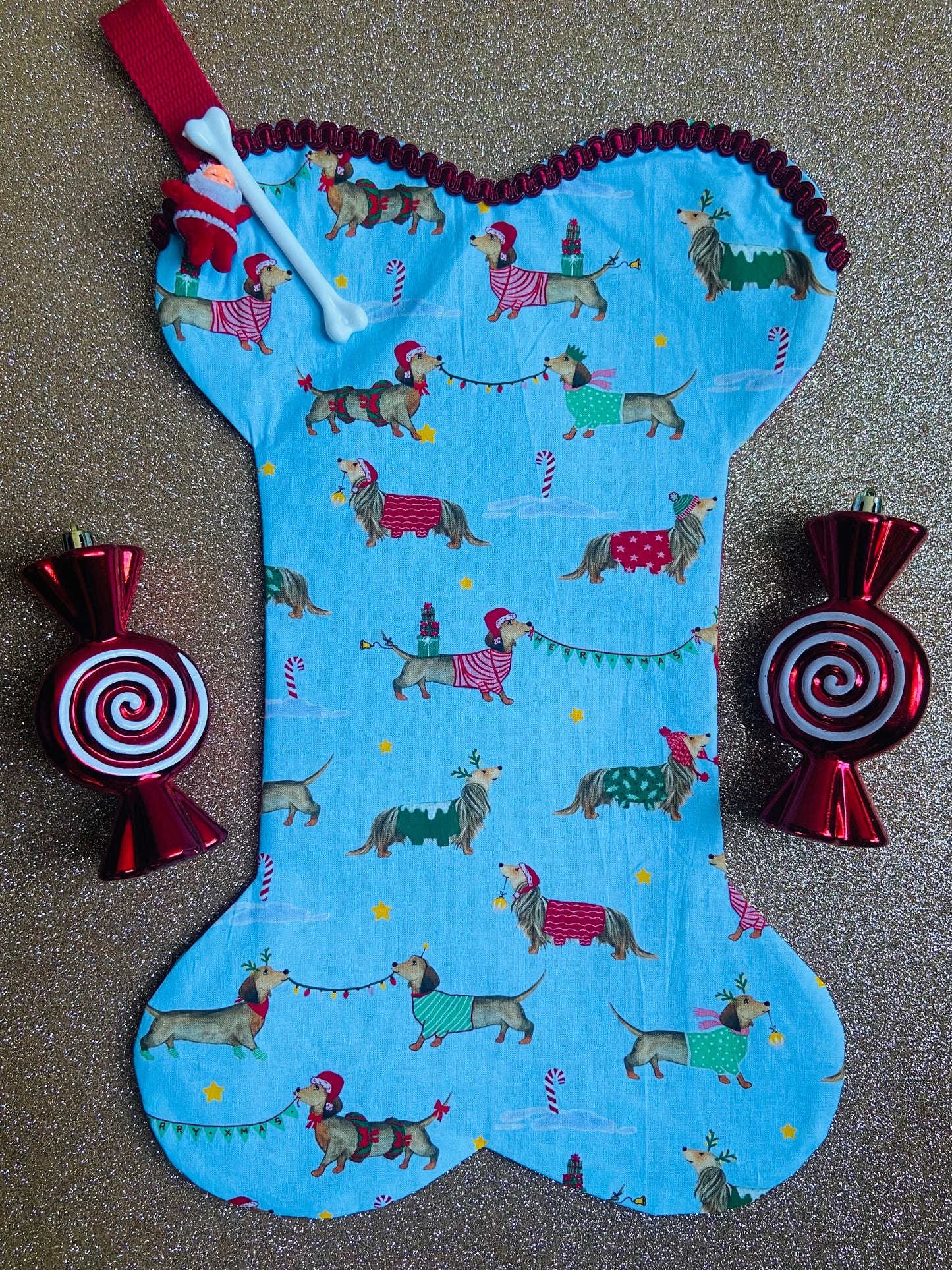 Retro Coast Designed & Hand Made Fur Baby Bone Stocking