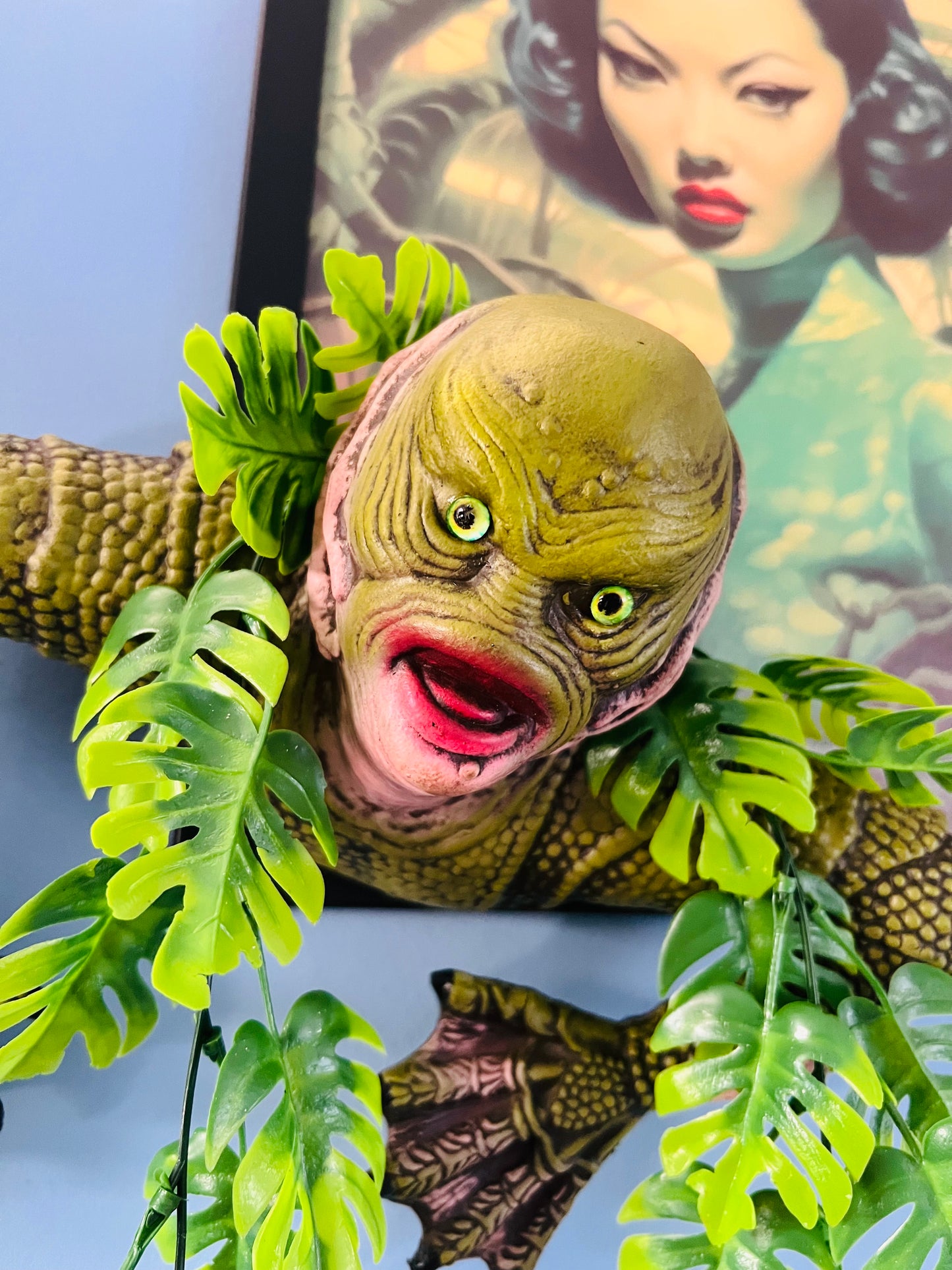Creature Meets Exotic Lady Wall Hanging. FREE SHIPPING.