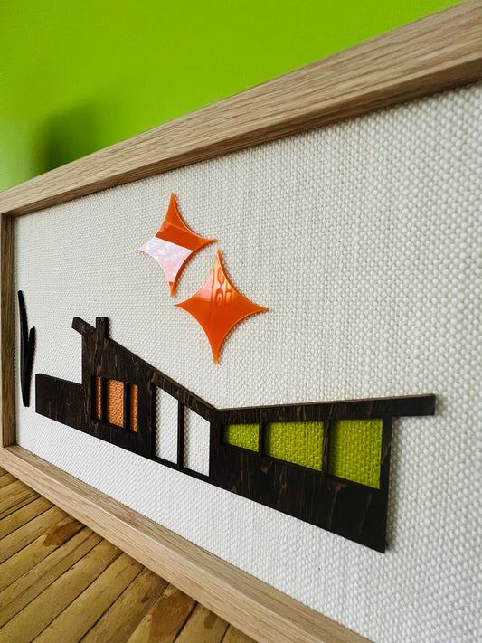 Palm Springs Modernist Home With Rock Wall Feature. FREE SHIPPING Within Australia.