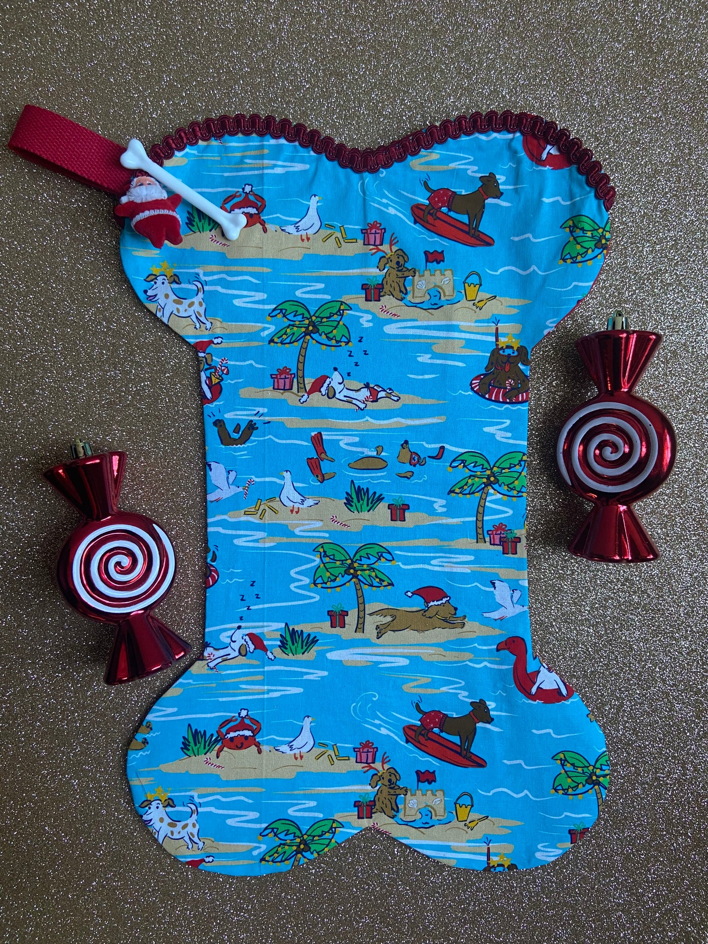Retro Coast Midcentury Designed & Hand Made Fur Baby Bone Stocking