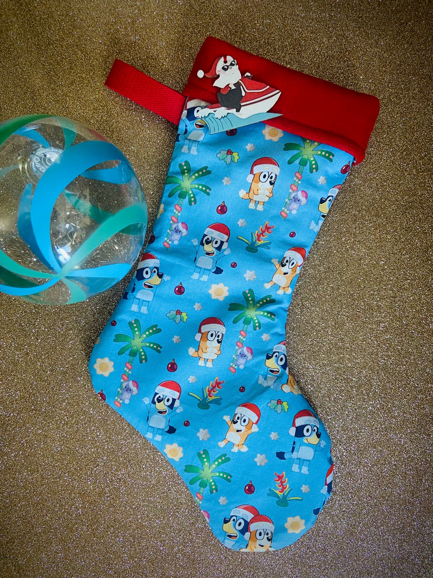Retro Coast Designed & Hand Made Bluey Stocking