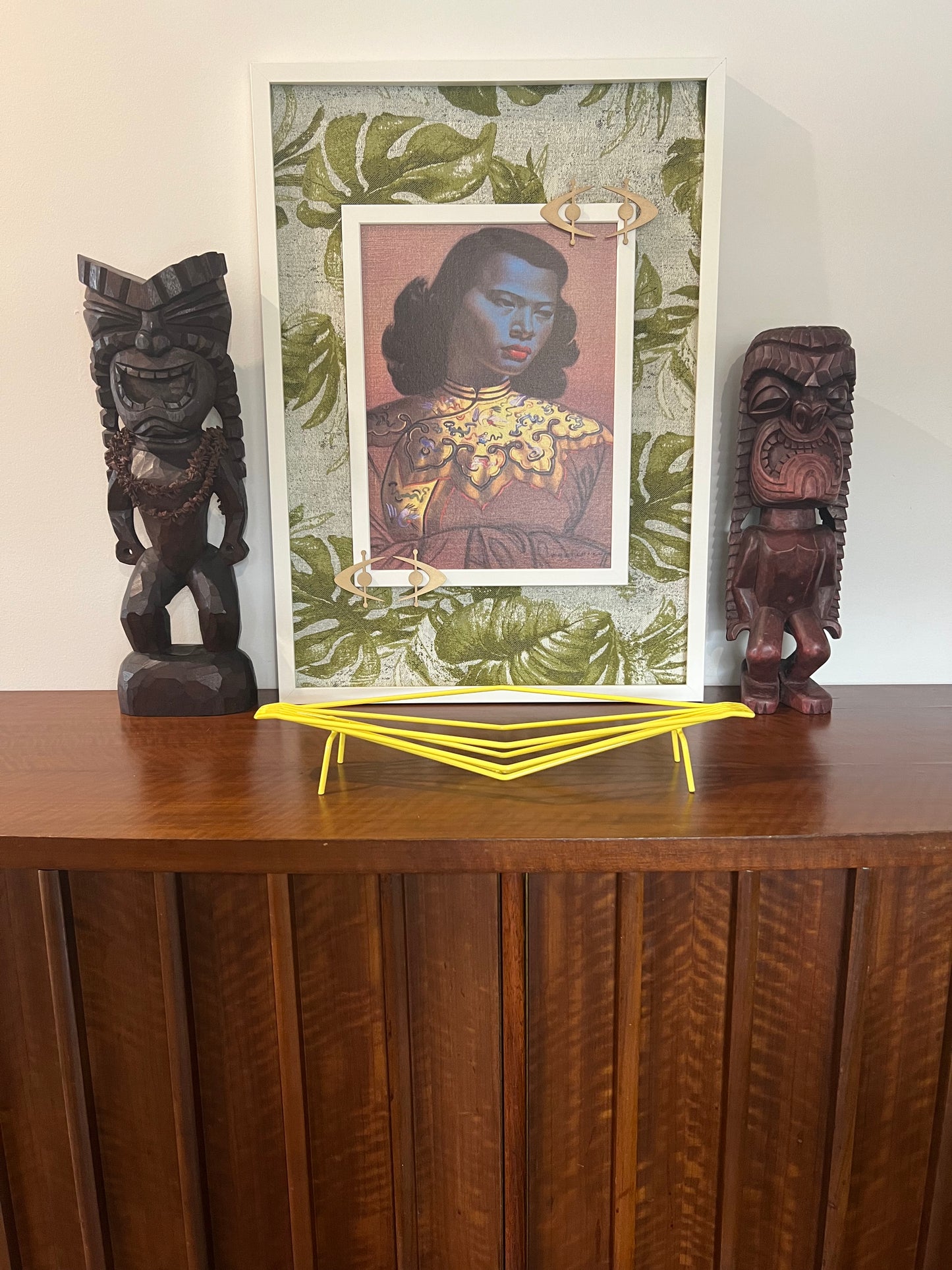 Tretchikoff Chinese Blue Lady Framed Print With Removable Atomic Accents. FREE Shipping Within Australia.