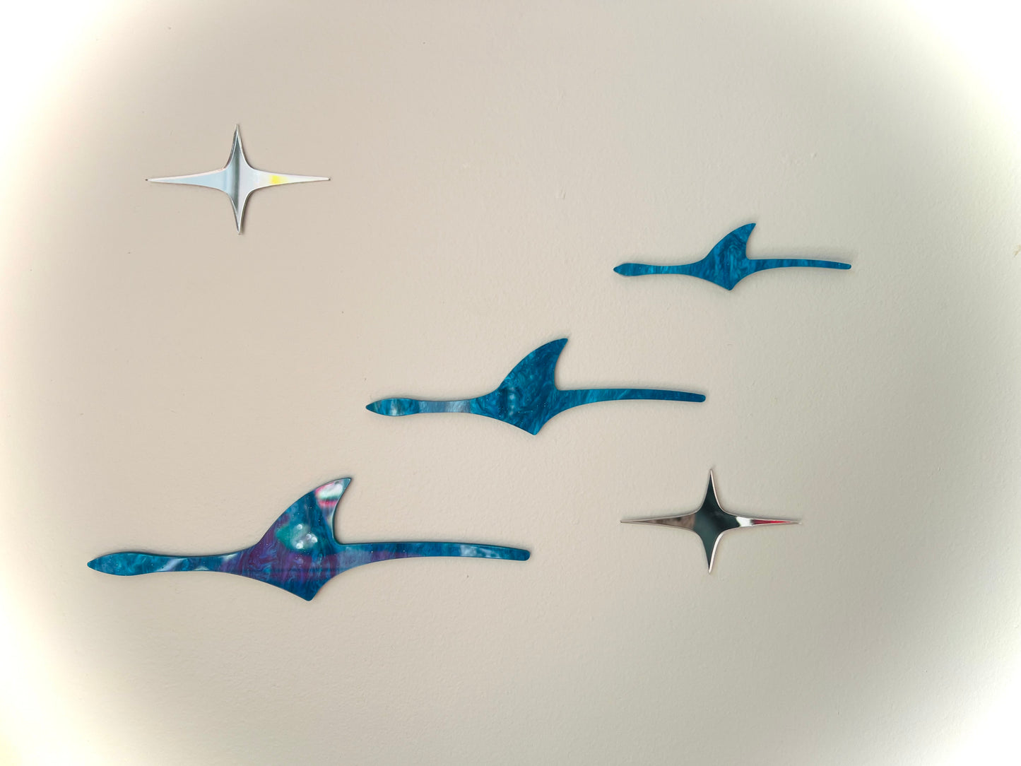 Mid-Century Modern Flying Birds Wall Art | Laser-Cut Acrylic Retro Wall Sculpture. Free Shipping Within Australia.