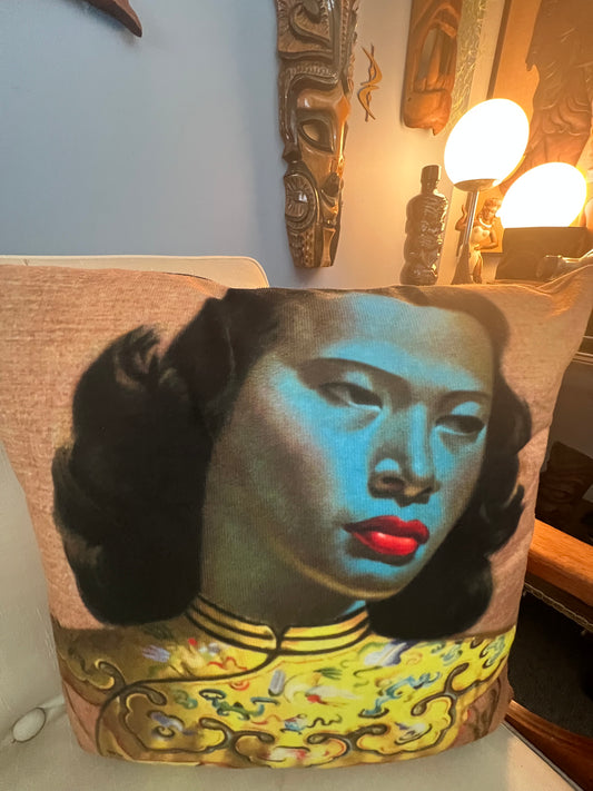 Vladimir Tretchikoff Chinese Blue Lady Cushion Cover. Free Shipping Within Australia.
