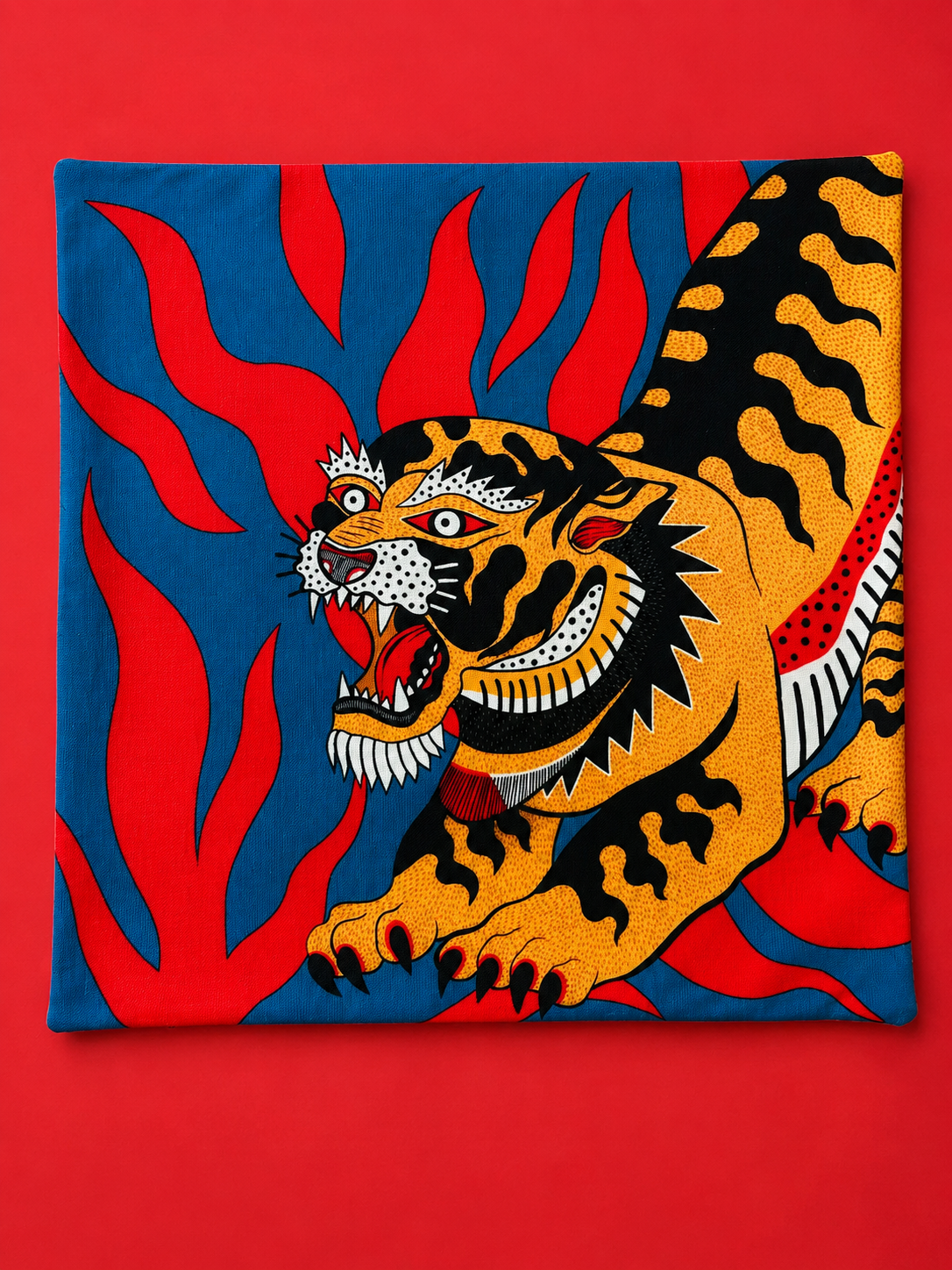 Crouching Tiger Traditional Tattoo Japanese Cushion Covers. PAIR. Includes Shipping Within Australia.