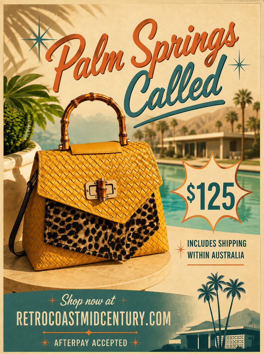 Retro Coast Midcentury Fifties Glamour Handbag.