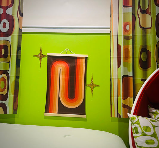 Seventies Themed Retro Canvas Wall Hanging. Free Shipping Within Australia.