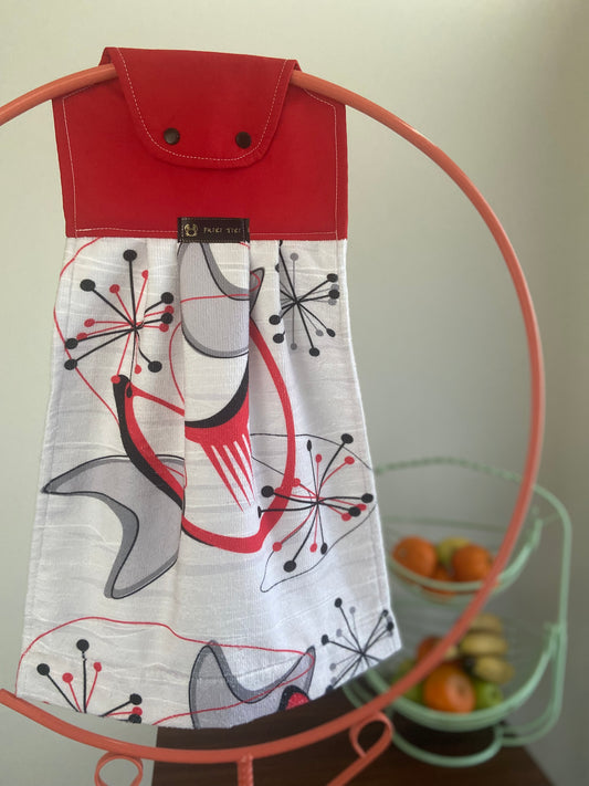 Retro Coast Atomic Age Hand Towel. Free Shipping Within Australia.