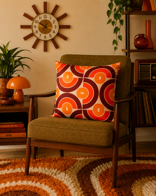 Retro Groovy Cushion Cover 45 x 45 cm. Includes Shipping Within Australia.