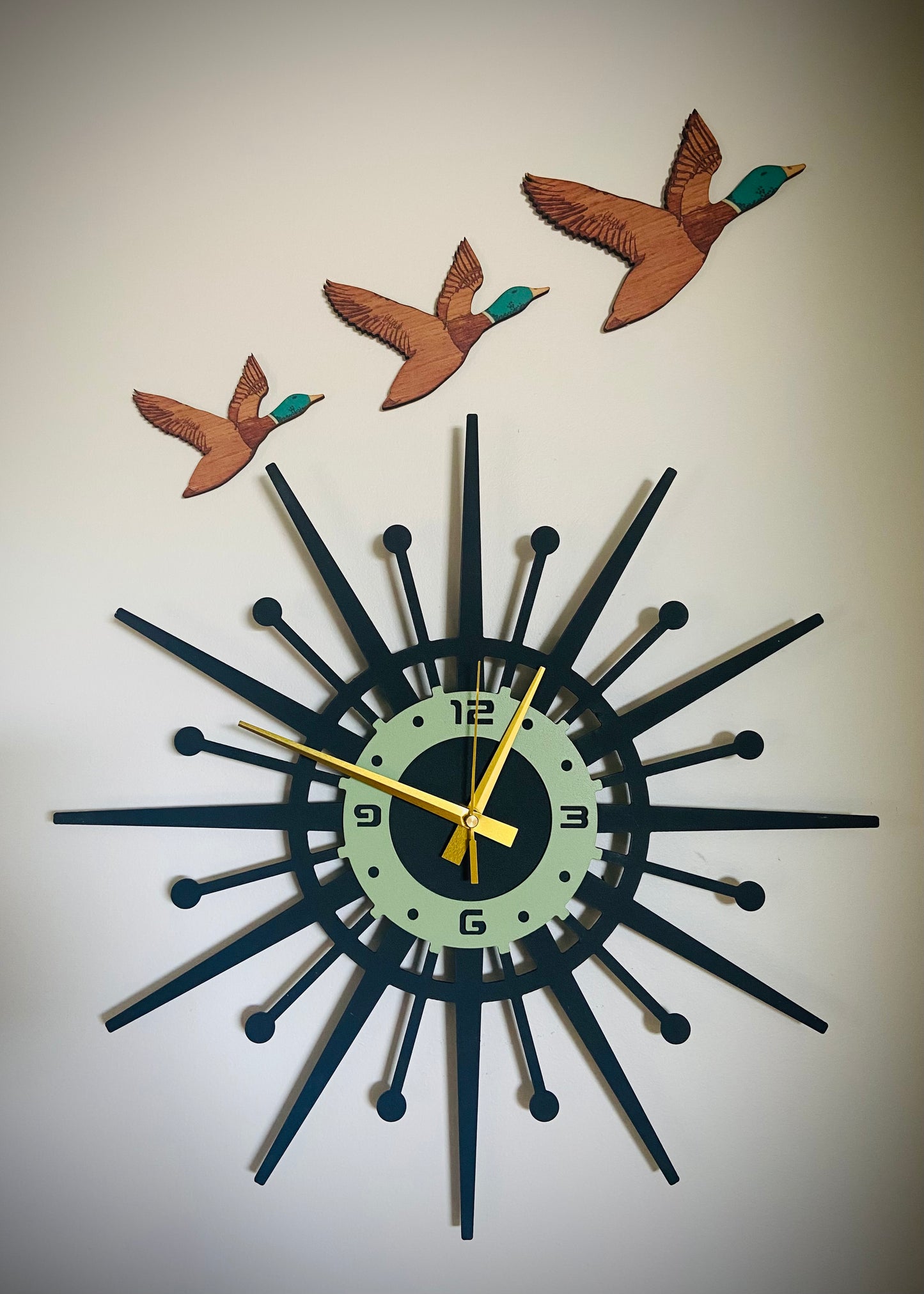 Retro Coast Green Starburst Clock.