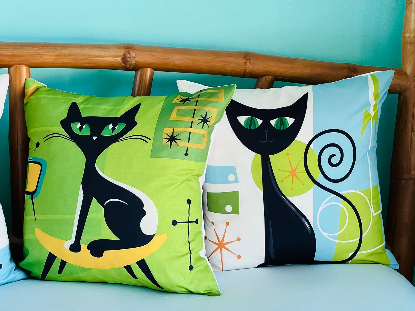 Mid Mod Cat Cushions. Set Of 4, Includes Shipping Within Australia.