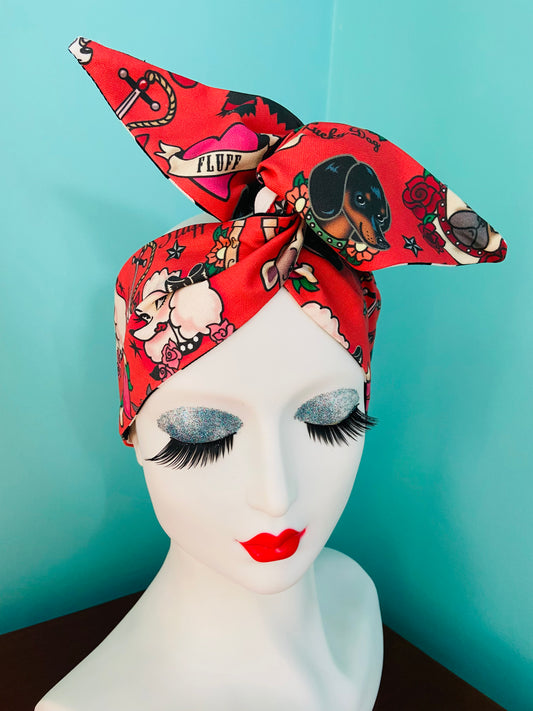 Rockabilly Pooch Reversible Wired Headband