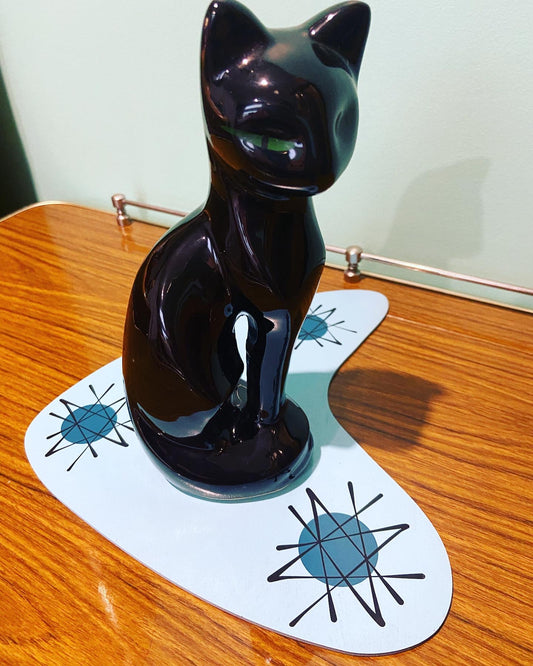 Vintage Black Cat on Atomic Abstract Base ✨✨✨