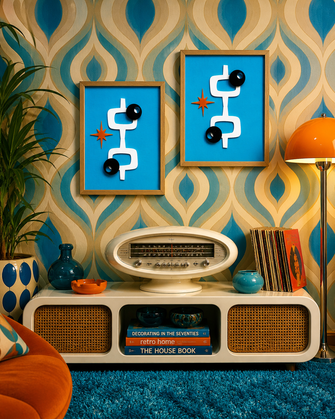 Retro Coast Midcentury Abstract Wall Art. Sold Individually. Two Available. Free Shipping Applies Within Australia.