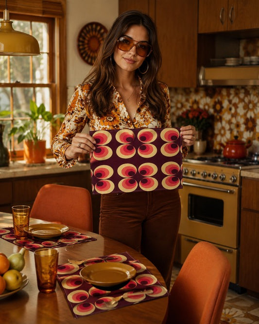 Groovy Seventies Place Mats, Set Of 4. Free Shipping Within Australia.
