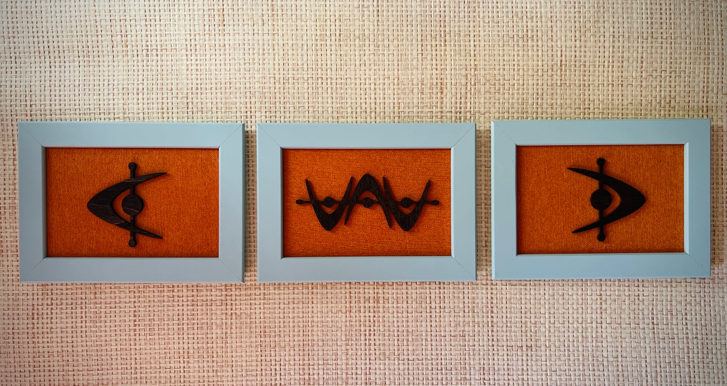 Midcentury Modern Abstract 3 Piece. FREE Shipping Within Australia