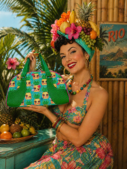 Retro Coast Midcentury Miss. Fluff Kawaii Pineapple Pinup Girl Bowling Bag. FREE Shipping Within Australia.