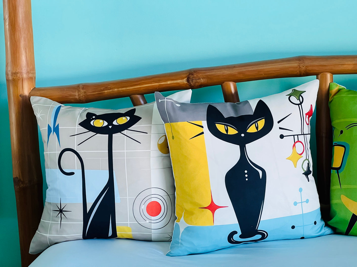 Mid Mod Cat Cushions. Set Of 4, Includes Shipping Within Australia.