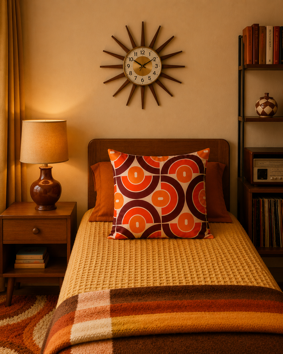 Retro Groovy Cushion Cover 50 x 50 cm. Includes Shipping Within Australia.