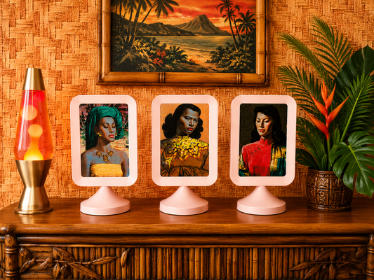 Midcentury Modern Design Art. Desktop Stand Alone Tretchikoff Three Piece. Includes Shipping Within Australia.