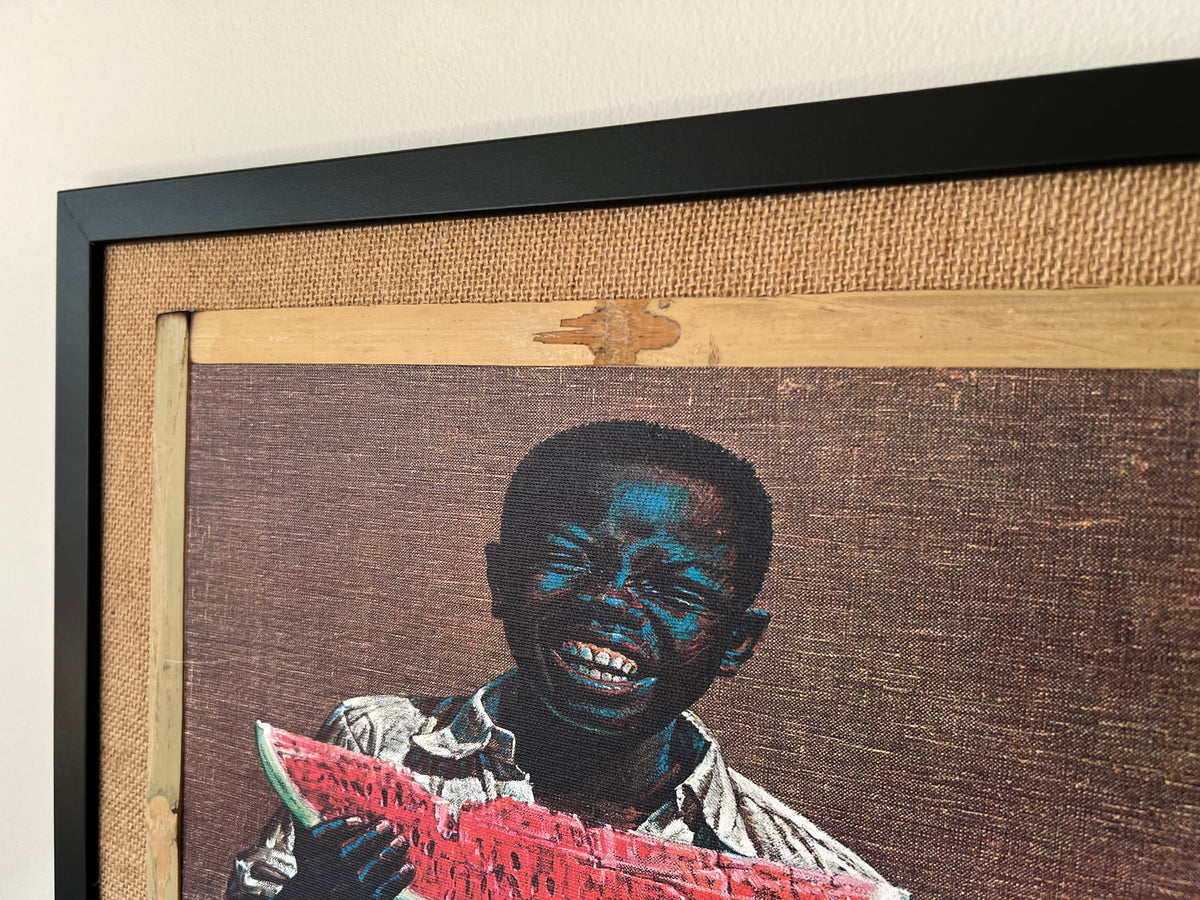 Vladimir Tretchikoff ‘Melon Boy’ Framed Cotton Canvas. Includes Shipping Within Australia.