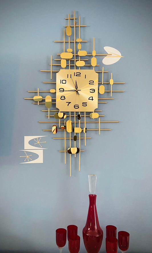 Retro Coast Midcentury Large Replica Starburst Clock.