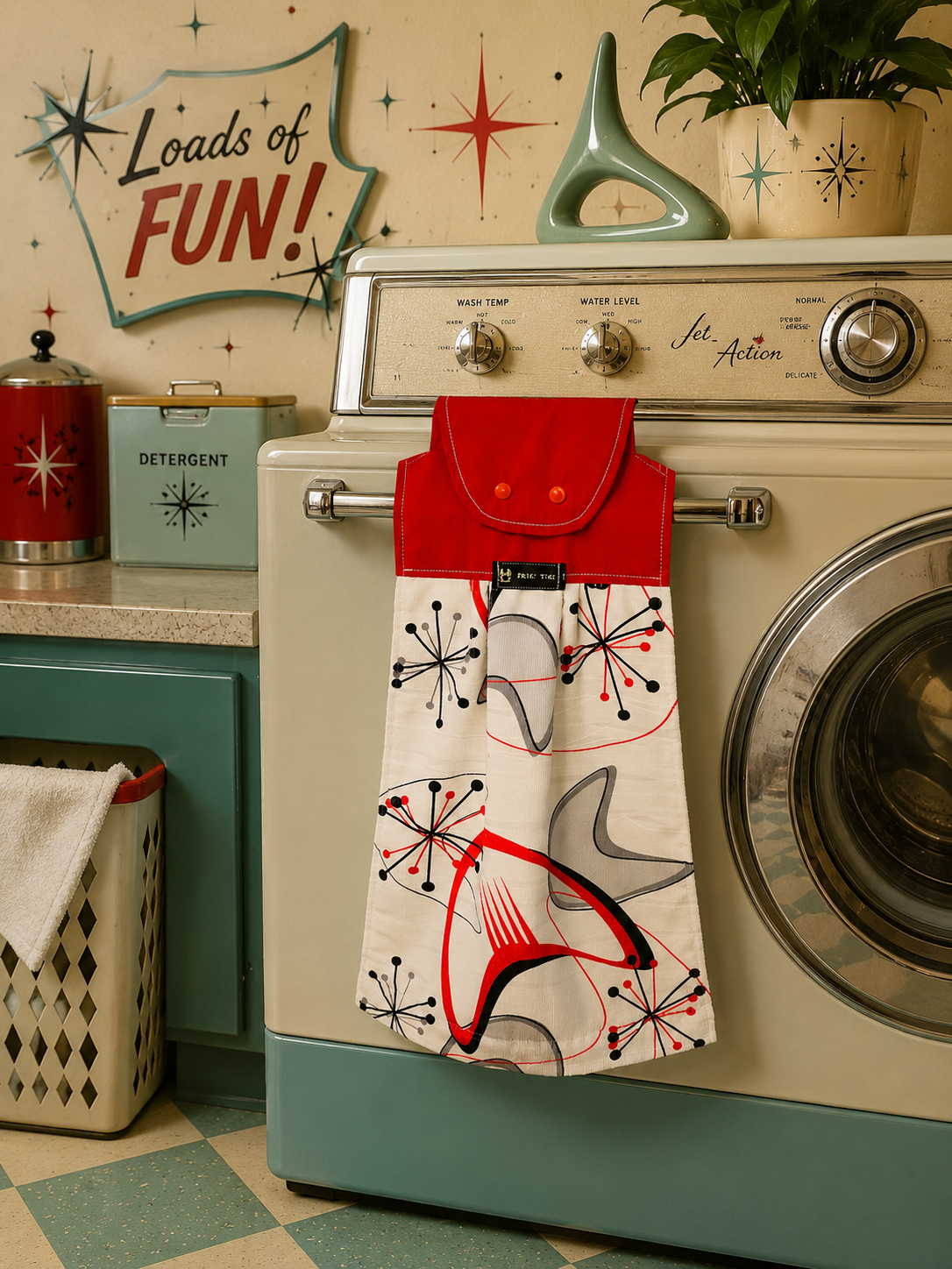 Retro Coast Atomic Age Hand Towel. Free Shipping Within Australia.