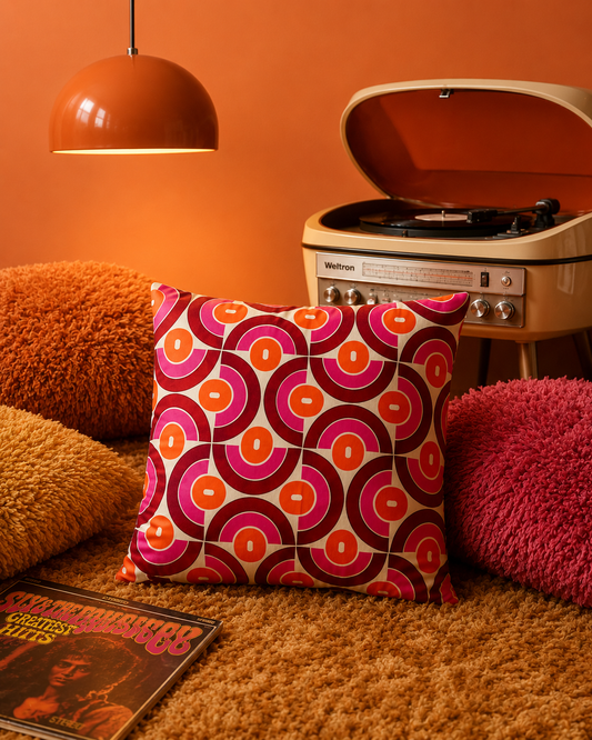 Retro Groovy Seventies Era Cushion Cover. Includes Shipping Within Australia.
