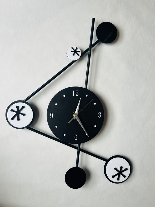 NEW! Geometric Wall Clock Featuring Atomic Age Nodes. Includes Shipping Within Australia.