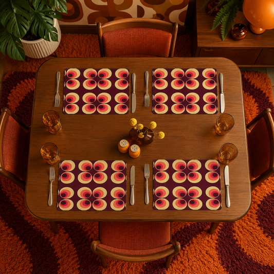 Groovy Seventies Place Mats, Set Of 4. Free Shipping Within Australia.