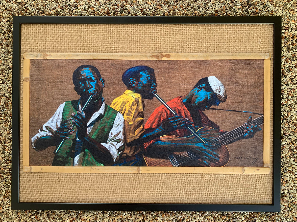 Vladimir Tretchikoff ‘Penny Whistlers’ Framed Cotton Canvas.