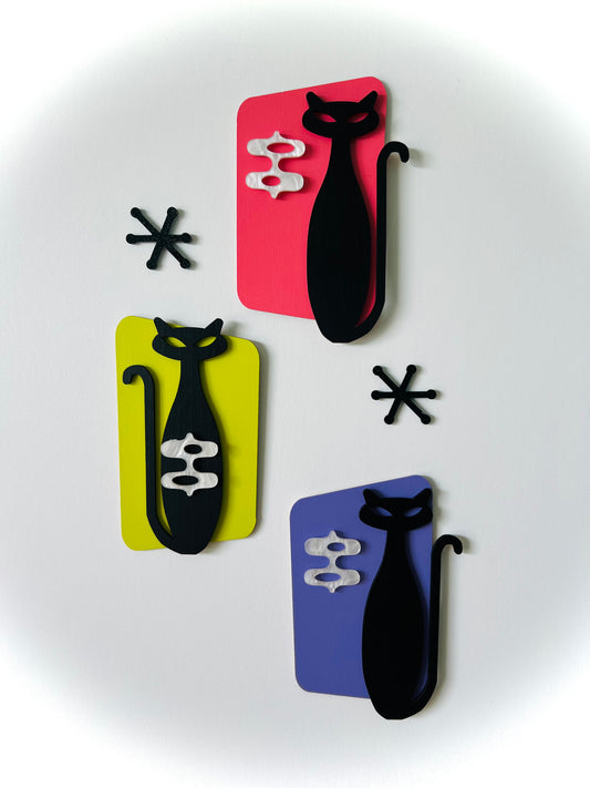 Atomic Age Cats. 5 Pieces. FREE SHIPPING.