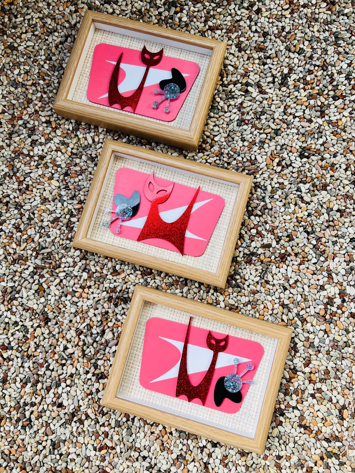 Set of 3 Atomic Age Cats. FREE SHIPPING WITHIN AUSTRALIA