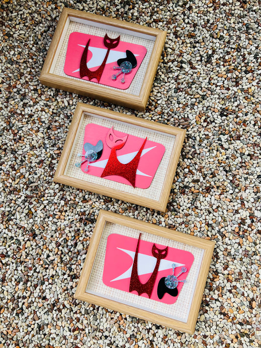 Set of 3 Atomic Age Cats. FREE SHIPPING WITHIN AUSTRALIA