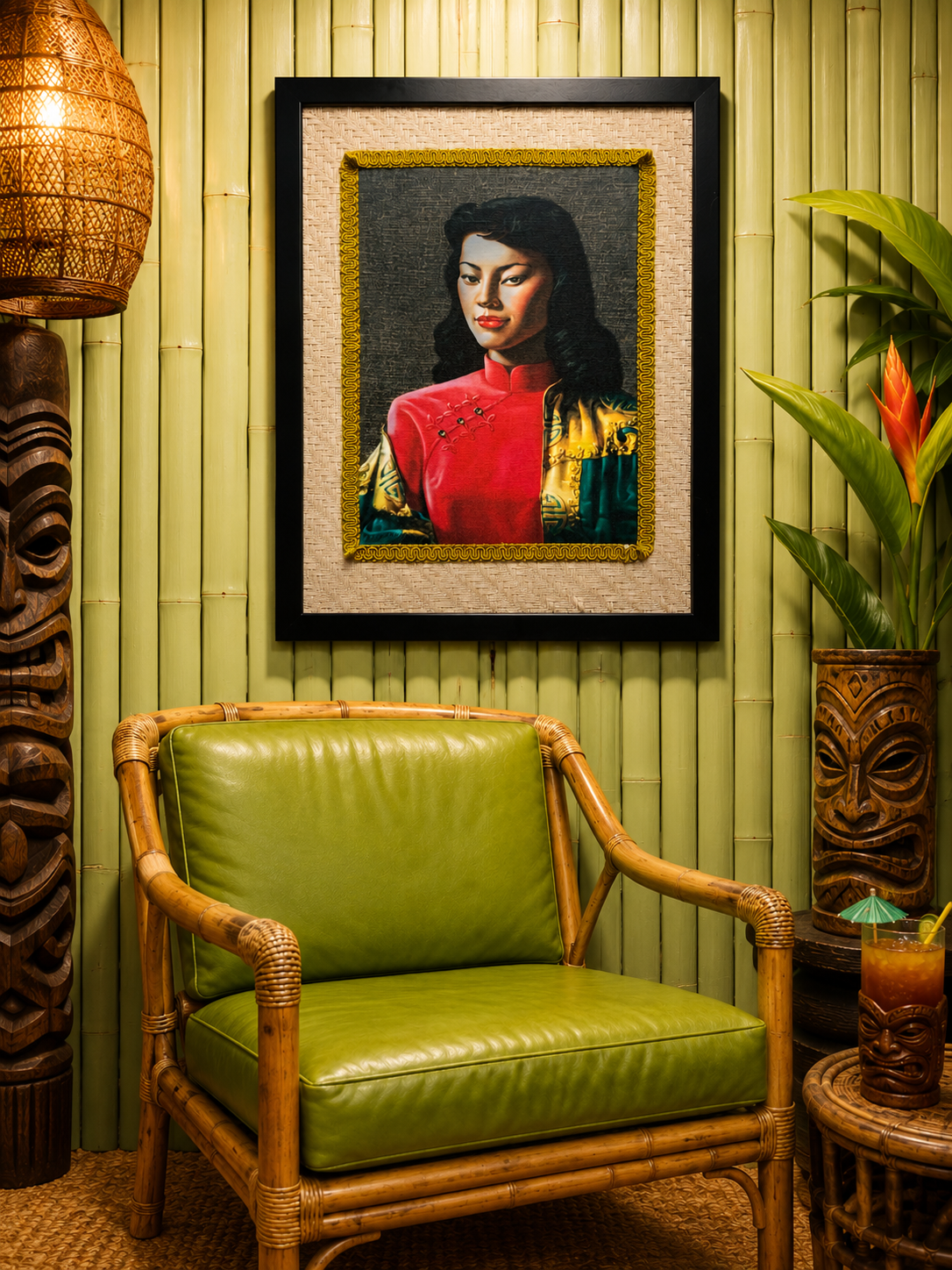 Tretchikoff Miss. Wong Framed Canvas. Includes Shipping Within Australia.