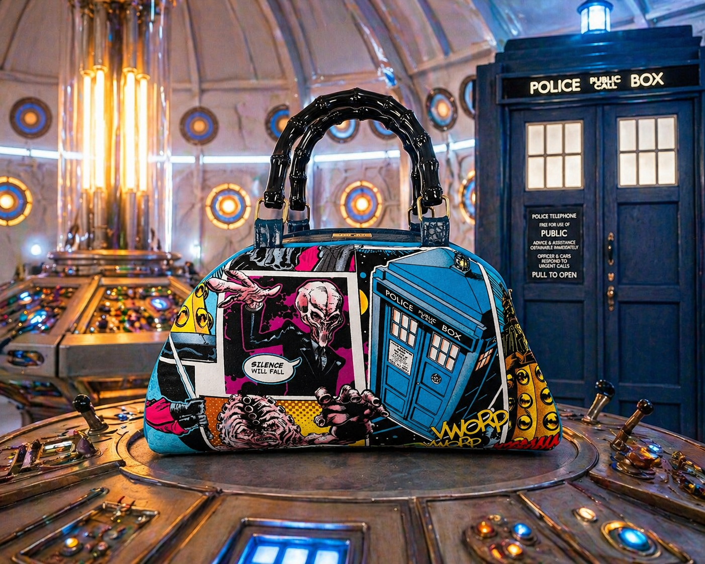 Dr. Who Themed Bowling Ball Style Handbag. Includes Post Within Australia.