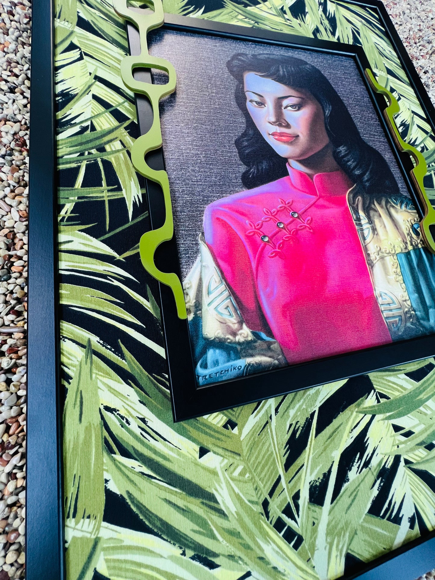 Large Tretchikoff Twist Wall Hanging. Miss. Wong. Shipping Included Within Australia.