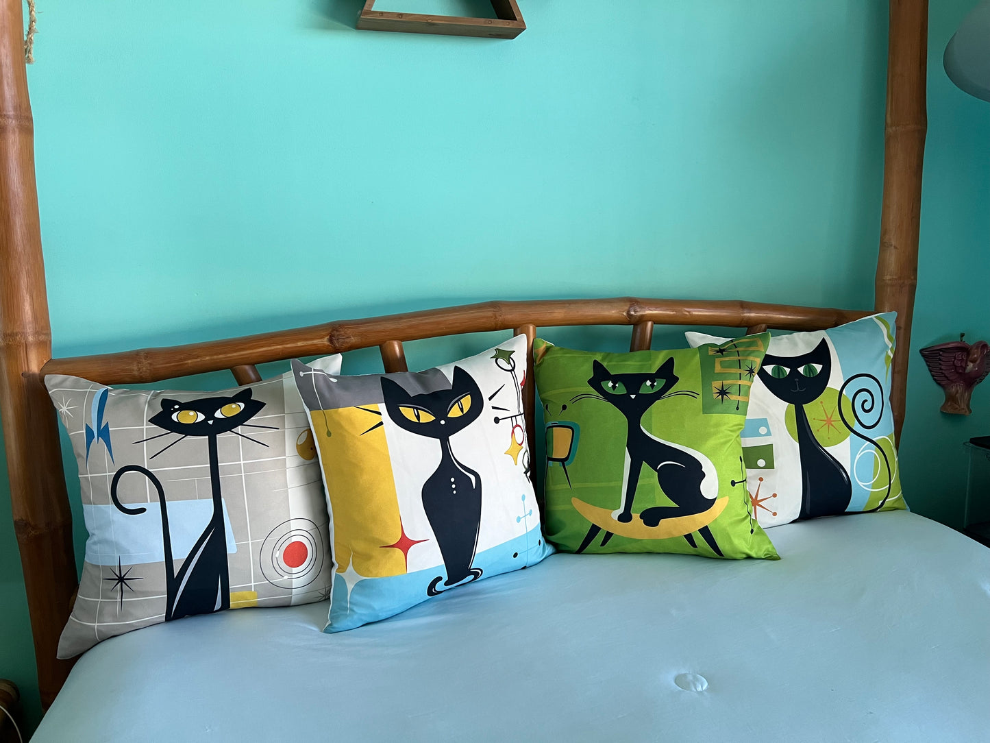 Mid Mod Cat Cushions. Set Of 4, Includes Shipping Within Australia.