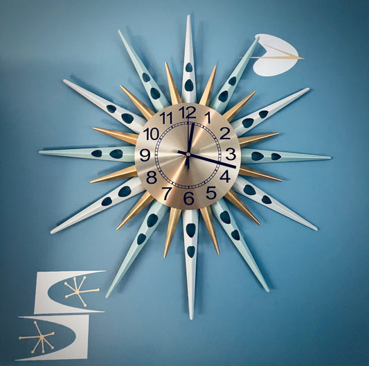 Large 58cm Diameter Starburst Clock. SHIPPED FREE WITHIN AUSTRALIA.