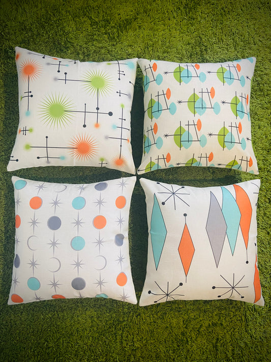 4 Midcentury Modern Design Cushion Covers. Includes Shipping Within Australia.