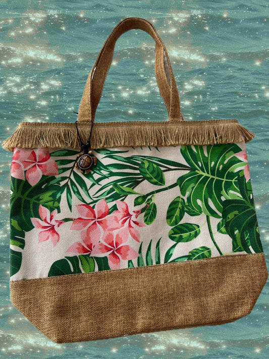 Tropical Pinup Girl Frangipani Tiki Tote. FREE SHIPPING Within Australia