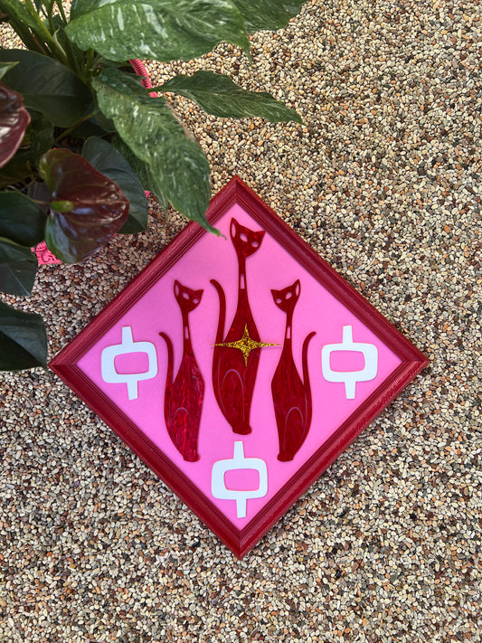 Sexton Cat Midcentury Wall Art. Free Shipping Within Australia.