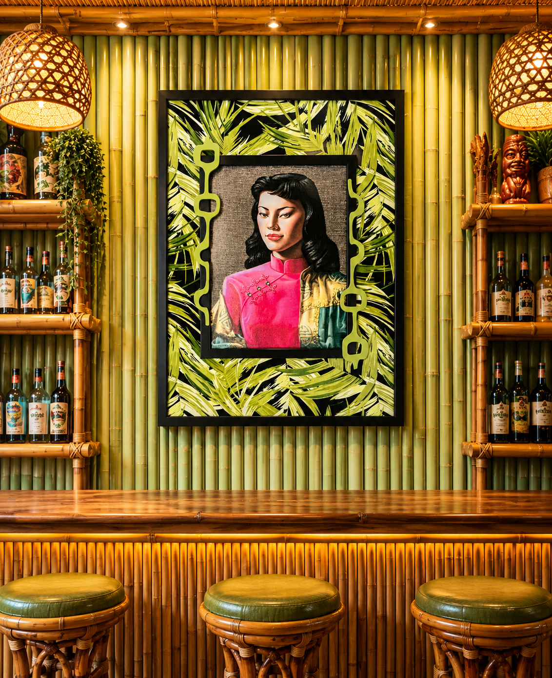 Large Tretchikoff Twist Wall Hanging. Miss. Wong. Shipping Included Within Australia.