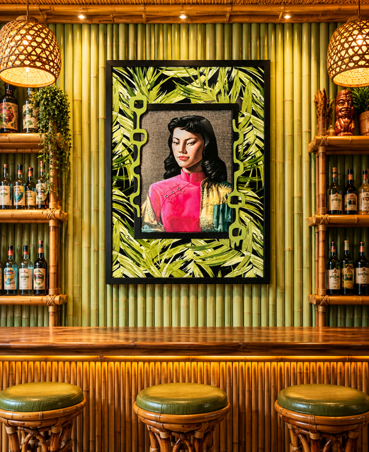 Large Tretchikoff Twist Wall Hanging. Miss. Wong. Shipping Included Within Australia.