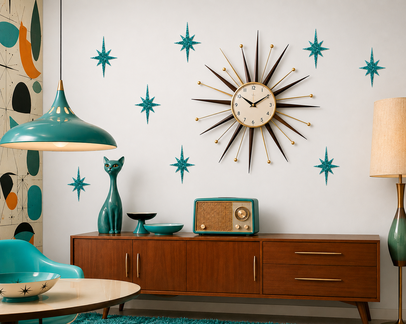 Singular Laser Cut Aqua Glitter Starburst. Available In Multiples. Free Shipping Within Australia.