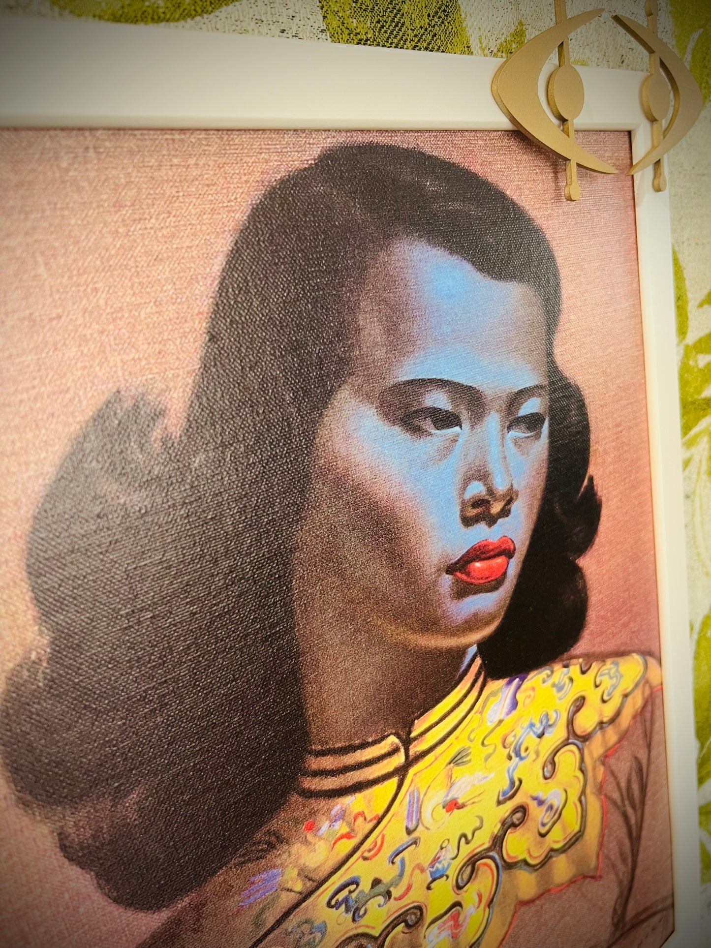 Tretchikoff Chinese Blue Lady Framed Print With Removable Atomic Accents. FREE Shipping Within Australia.