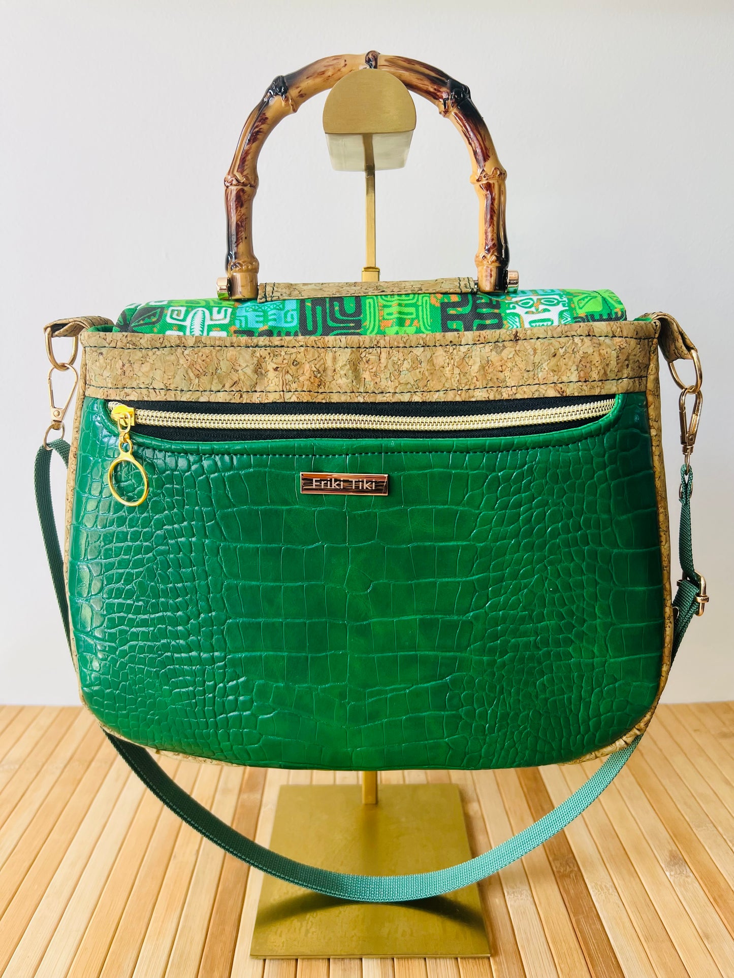Tiki Pinup Girl Handbag With Shoulder Strap. Meticulously Hand Cut & Sewn On The Sunshine Coast. Free Shipping Within Australia.